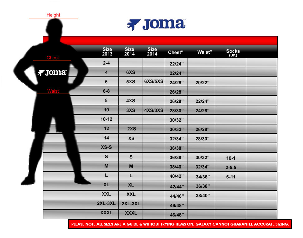 joma football kits size guide find your perfect fit easily