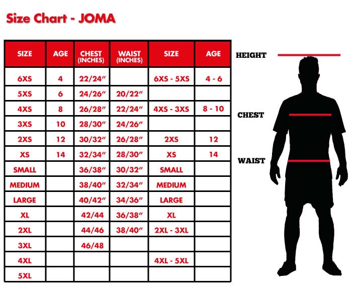 joma football kits size guide find your perfect fit easily